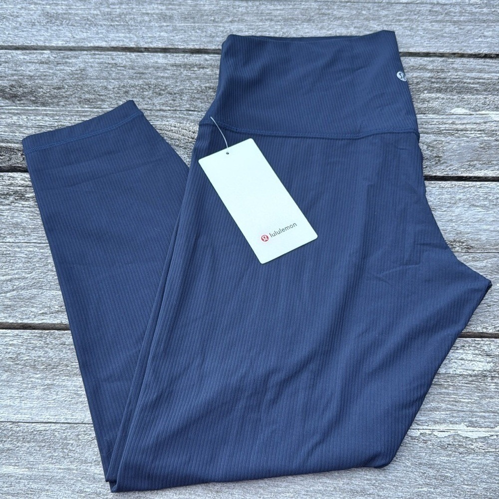 Lululemon Align Ribbed High-Rise Pant‎ 25" True Navy blue size 14 NWT